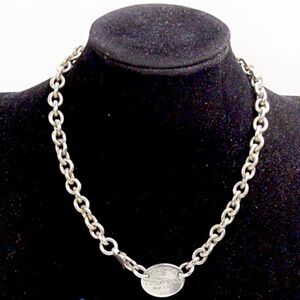 Return to Tiffany Sterling Silver Oval Tag Choker